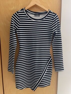 Striped Black & White Mini Dress - Sierra